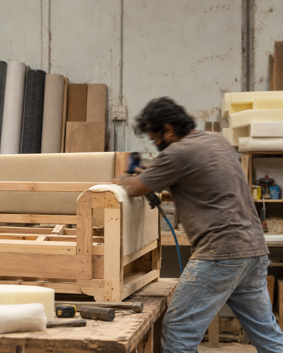 Furniture craft and material detail.