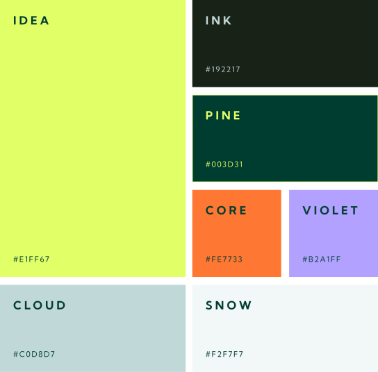 Unpluggd colour palette.
